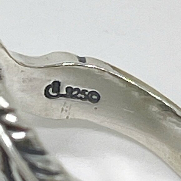 Carolyn Pollack Vintage 925 Sterling Silver Flower Motif Chunky Ring Size 9.75 - Picture 5 of 9